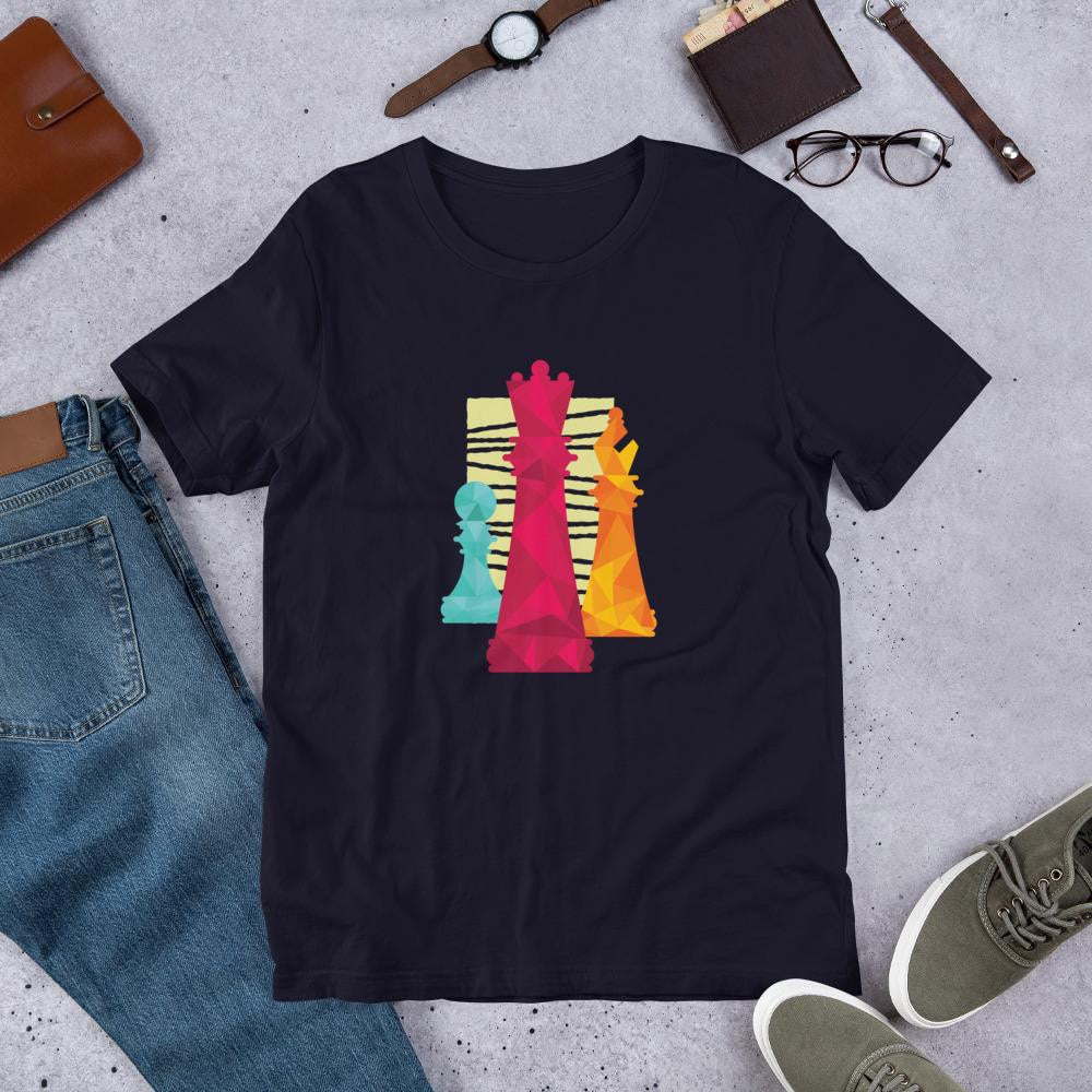 Chess Pieces Half Sleeve T-Shirt — Navy