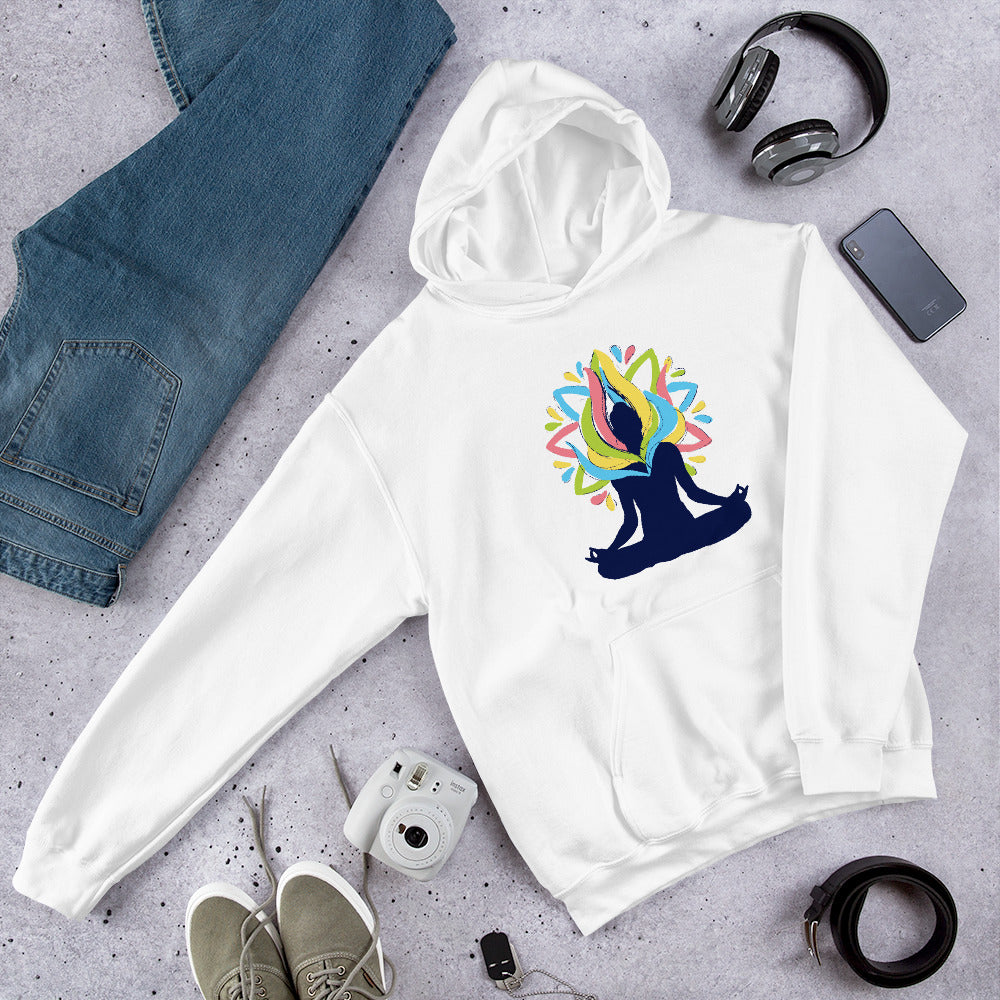 Yoga Energy science hoodie front graphic – Fourth Dimension Club