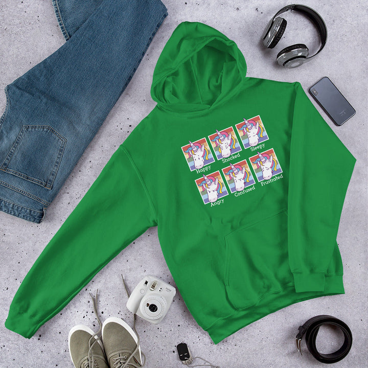 Unicorn Faces Unisex Hooded Sweatshirt