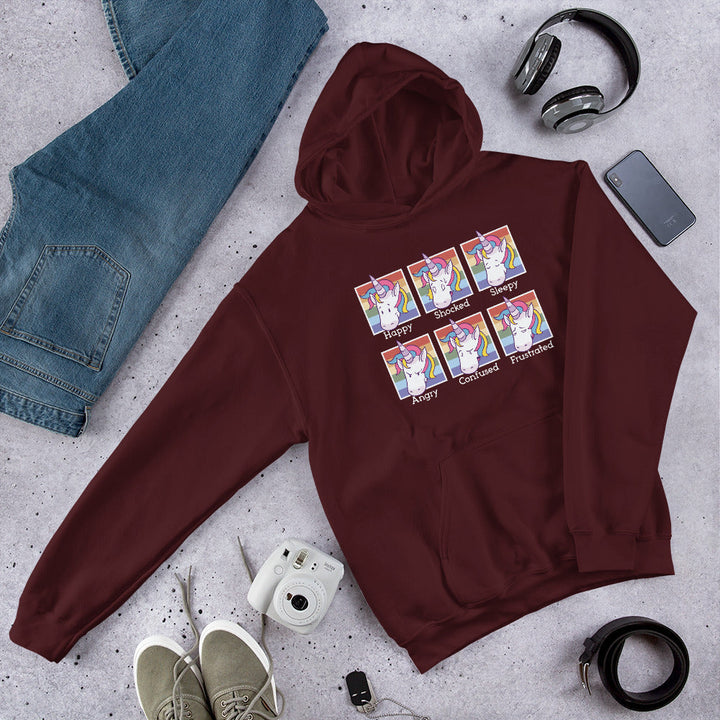 Unicorn Faces Unisex Hooded Sweatshirt