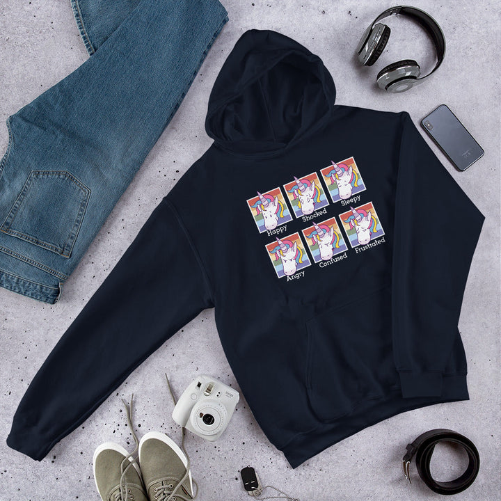 Unicorn Faces Unisex Hooded Sweatshirt