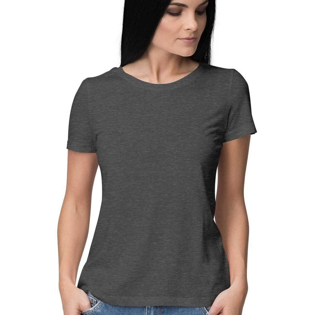 Women's Plain Half Sleeve T-Shirt — Charcoal Grey