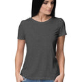 Women's Plain Half Sleeve T-Shirt — Charcoal Grey