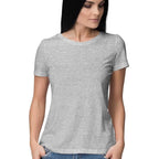 Women's Plain Half Sleeve T-Shirt — Melange Grey