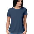 Women's Plain Half Sleeve T-Shirt — Navy Blue