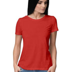Women's Plain Half Sleeve T-Shirt — Red