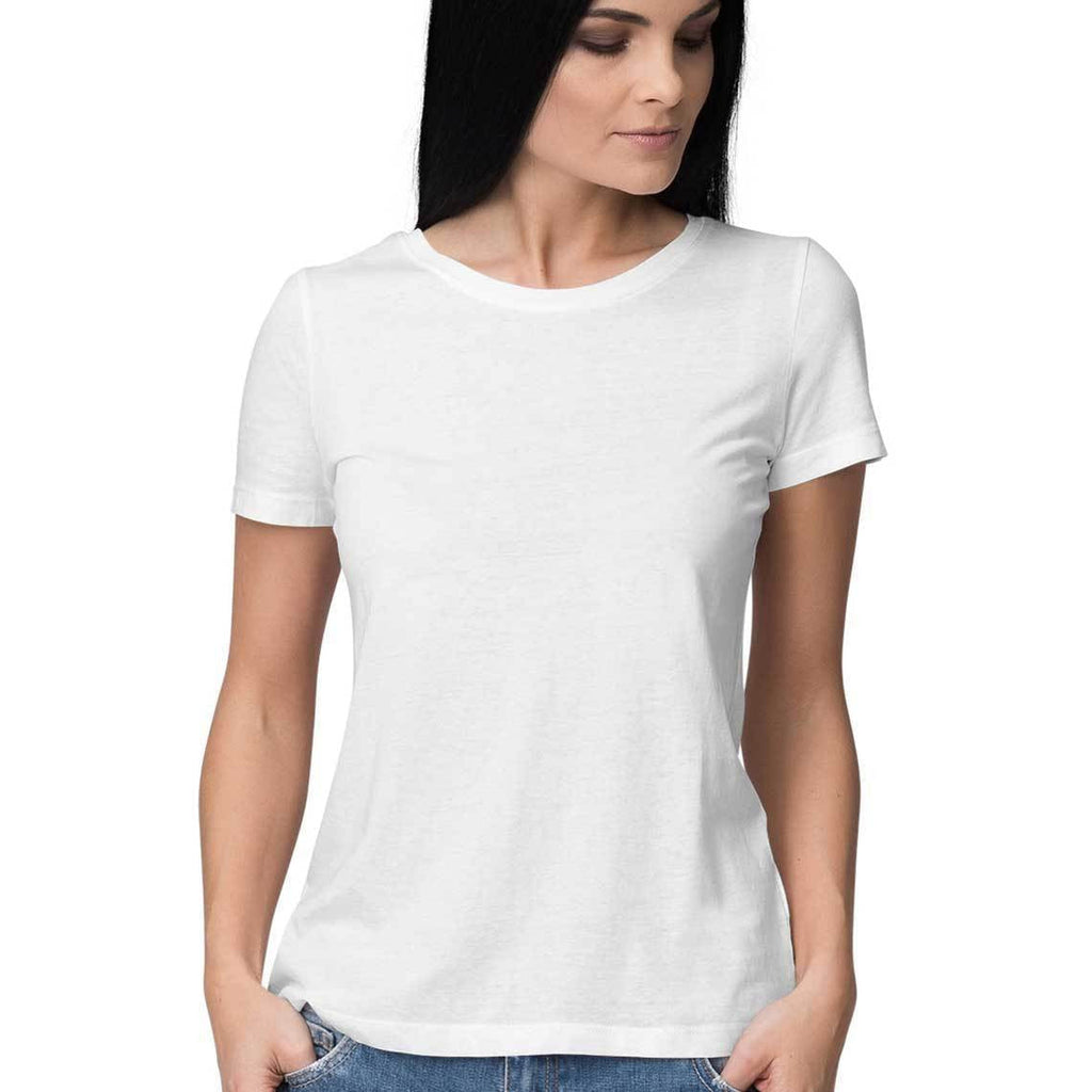 Women's Plain Half Sleeve T-Shirt — White