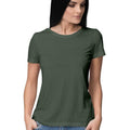 Women's Plain Half Sleeve T-Shirt — Olive Green