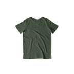 Kid's Plain Half Sleeve T-Shirt — Olive Green