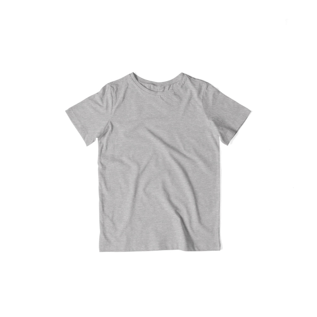 Kid's Plain Half Sleeve T-Shirt — Melange Grey