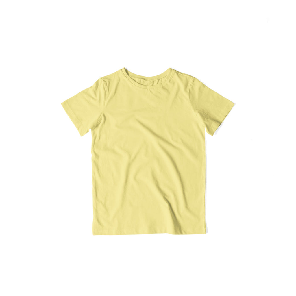 Kid's Plain Half Sleeve T-Shirt — Butter Yellow
