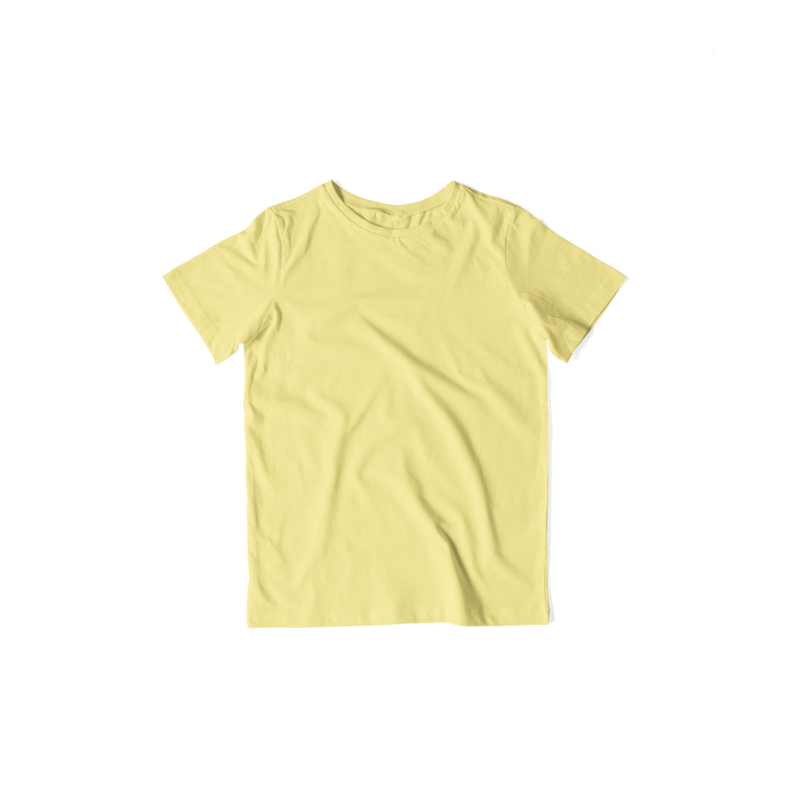 Kid's Plain Half Sleeve T-Shirt — Butter Yellow