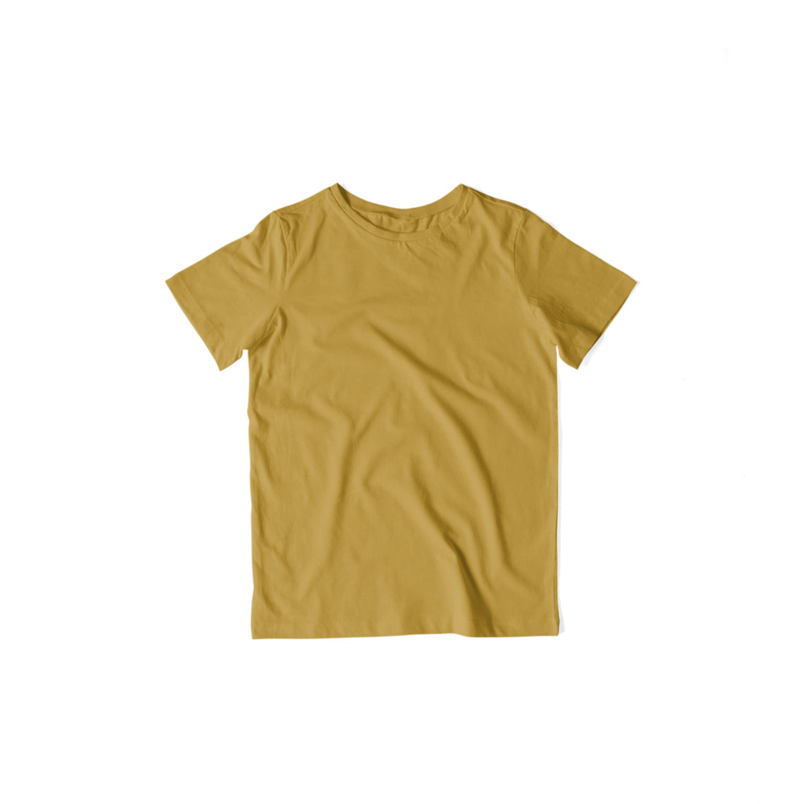 Kid's Plain Half Sleeve T-Shirt — Mustard Yellow