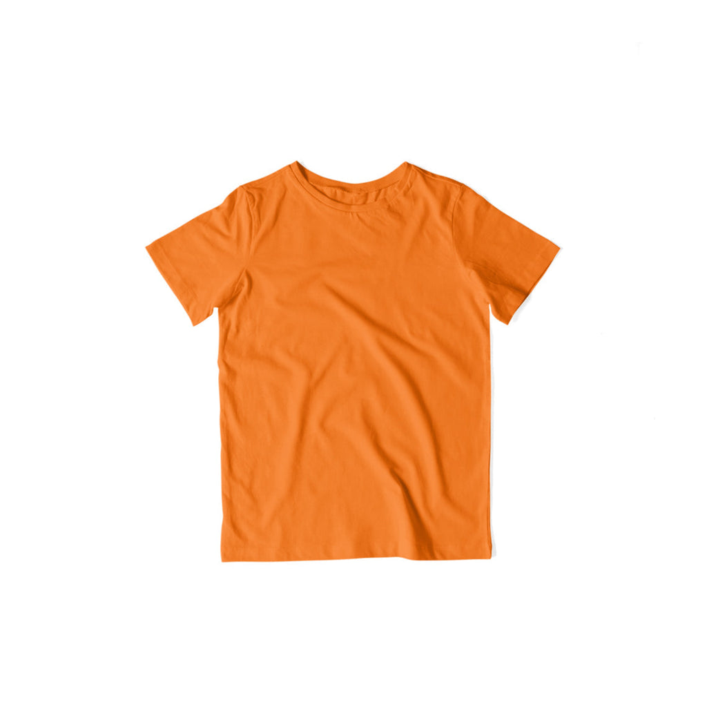 Kid's Plain Half Sleeve T-Shirt — Orange