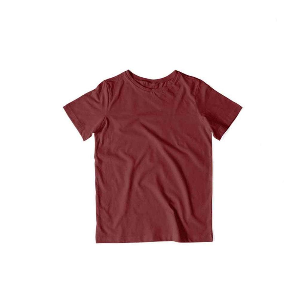Kid's Plain Half Sleeve T-Shirt — Maroon