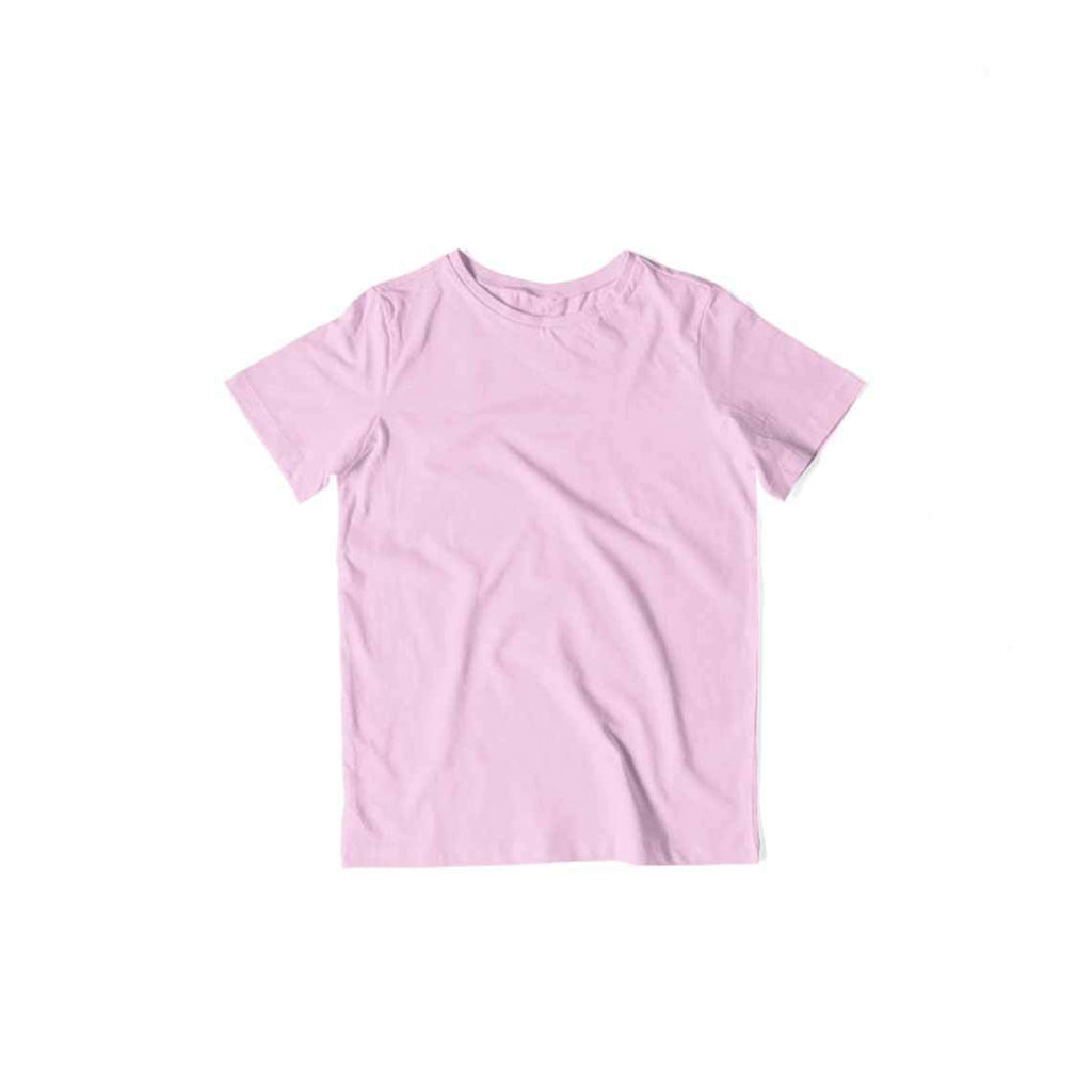 Kid's Plain Half Sleeve T-Shirt — Light Pink