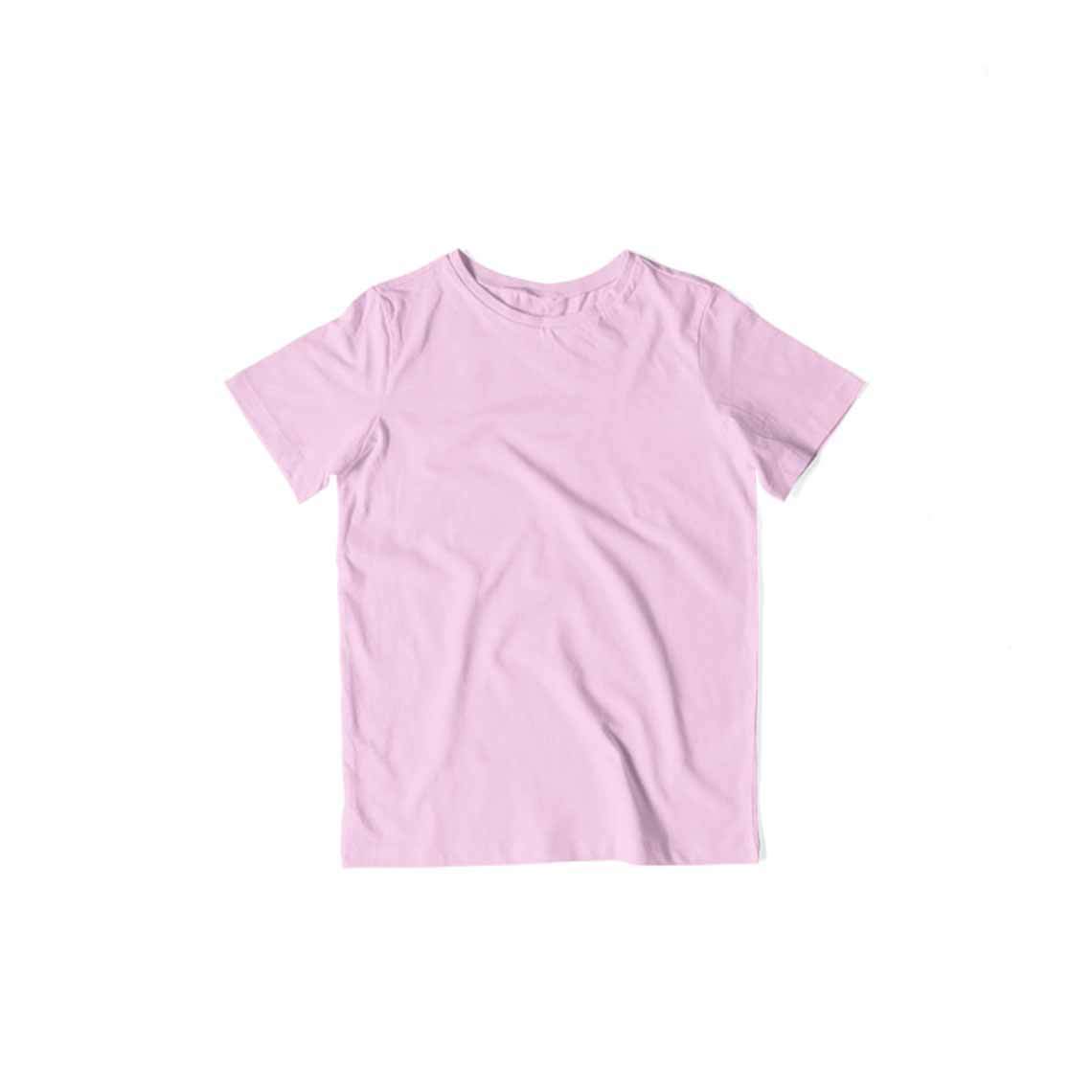 Kid's Plain Half Sleeve T-Shirt — Light Pink