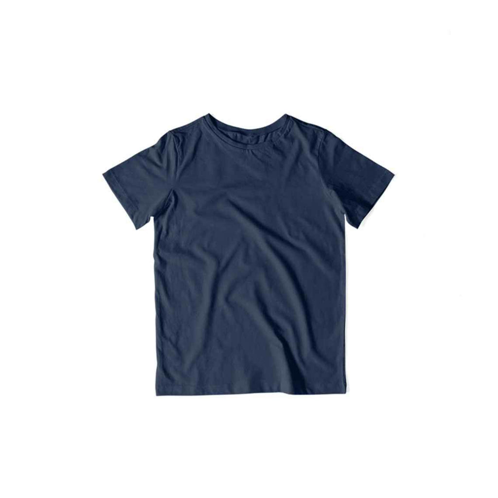 Kid's Plain Half Sleeve T-Shirt — Navy Blue