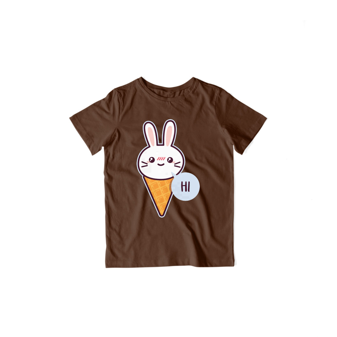 Cute Rabbit Kid's T-Shirt — Coffee Brown