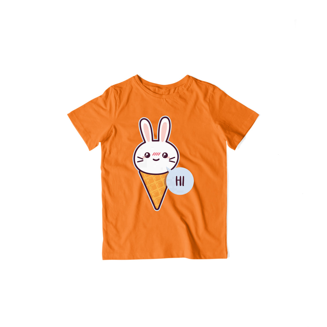 Cute Rabbit Kid's T-Shirt — Orange