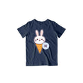 Cute Rabbit Kid's T-Shirt — Navy Blue