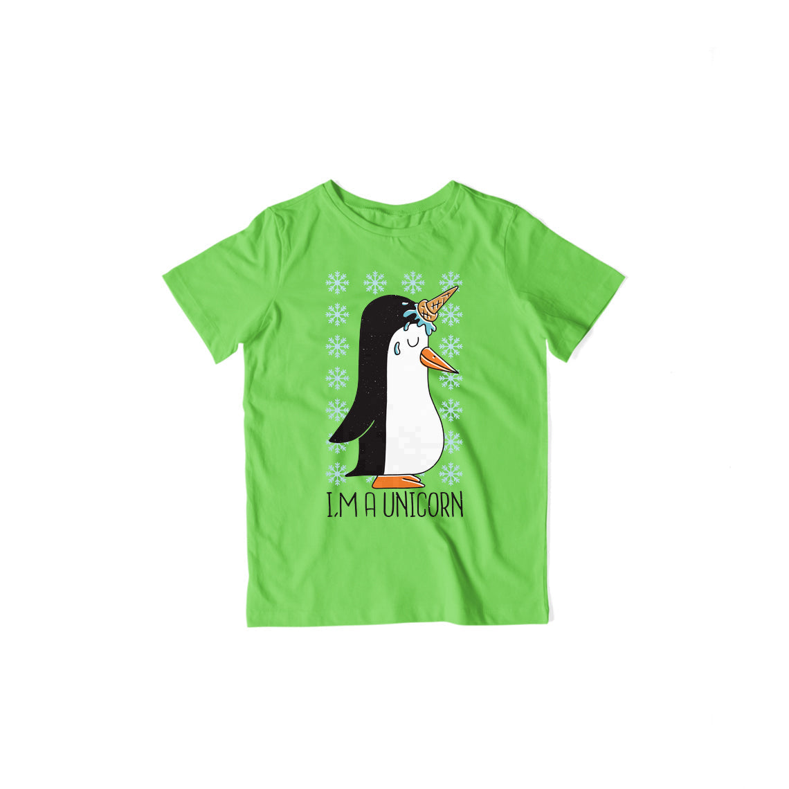 Penguin Unicorn Kid's T-Shirt — Liril Green