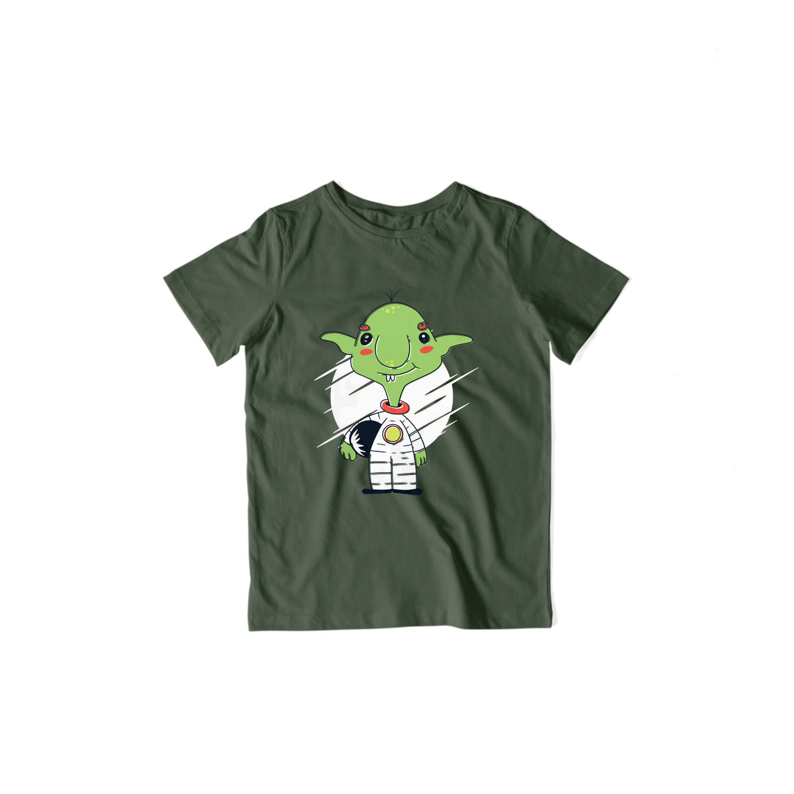 Goblin Astronaut Kid's T-Shirt — Olive Green