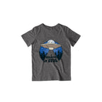 Believe in UFO Kid's T-Shirt — Charcoal Grey