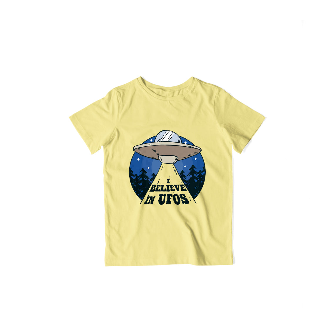 Believe in UFO Kid's T-Shirt — Butter Yellow