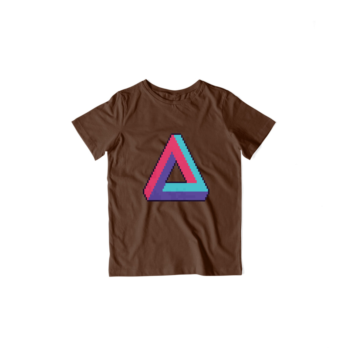 Infinite Retro Triangle Kids T-Shirt — Coffee Brown