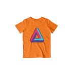 Infinite Retro Triangle Kids T-Shirt — Orange