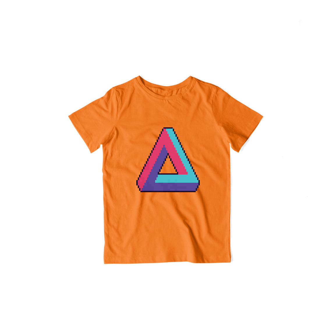 Infinite Retro Triangle Kids T-Shirt — Orange