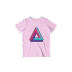 Infinite Retro Triangle Kids T-Shirt — Light Pink