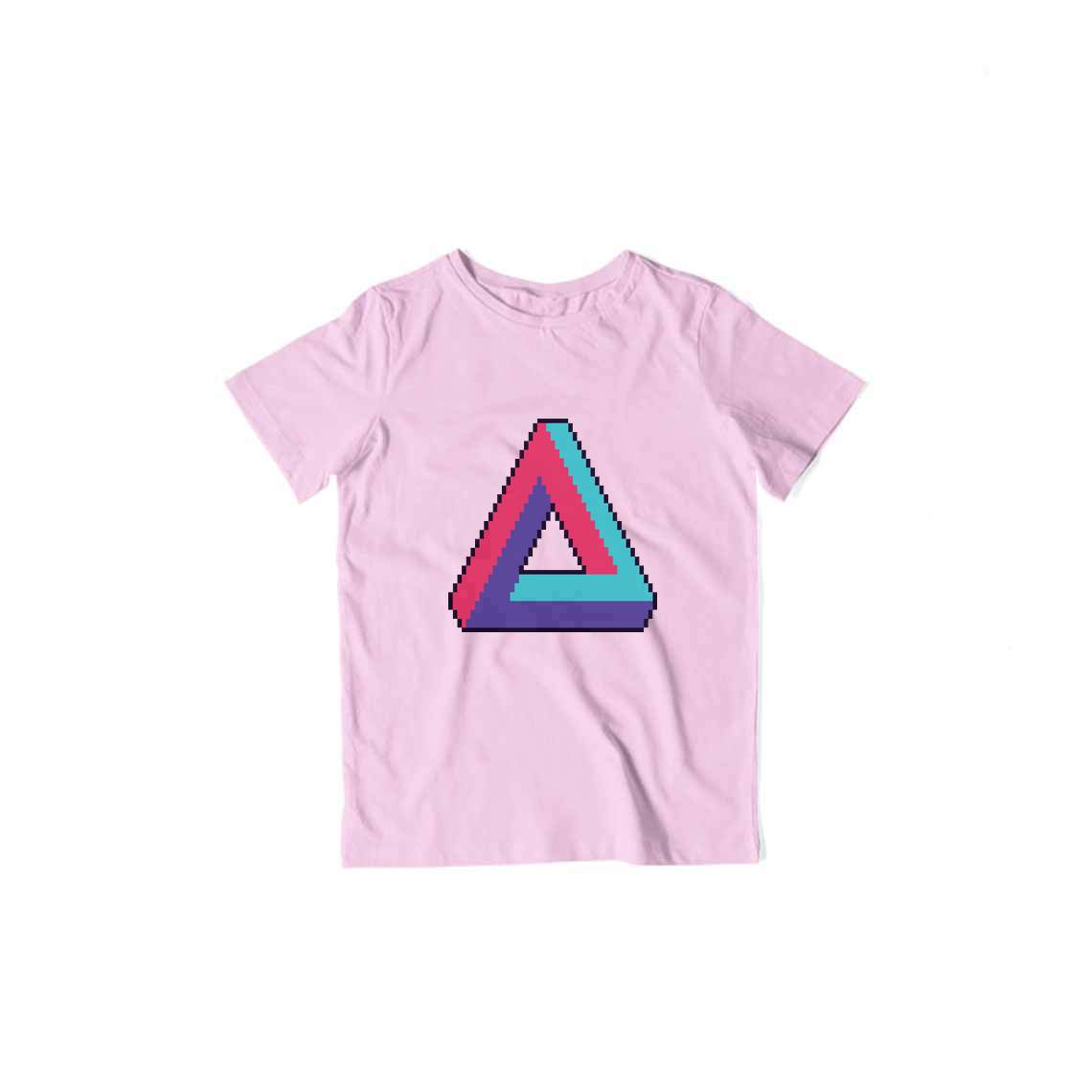 Infinite Retro Triangle Kids T-Shirt — Light Pink