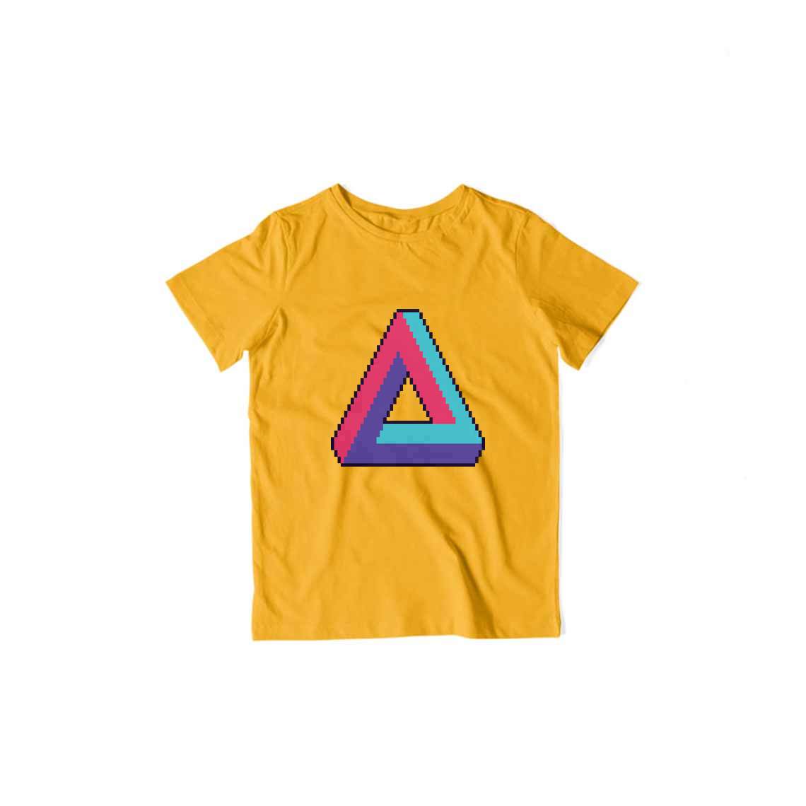 Infinite Retro Triangle Kids T-Shirt — Golden Yellow