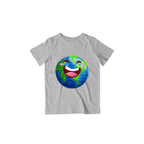 Happy Earth Kids T-Shirt — Melange Grey