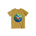 Happy Earth Kids T-Shirt — Mustard Yellow