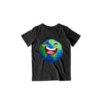 Happy Earth Kids T-Shirt — Black