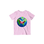 Happy Earth Kids T-Shirt — Light Pink