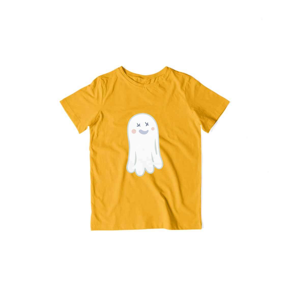 Cute Ghost Kids T-Shirt — Golden Yellow