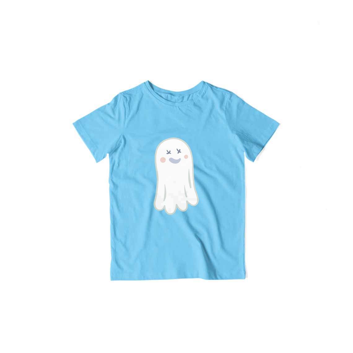 Cute Ghost Kids T-Shirt — Sky Blue