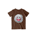 Happy Moon Kid's T-Shirt — Coffee Brown
