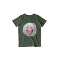 Happy Moon Kid's T-Shirt — Olive Green