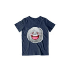 Happy Moon Kid's T-Shirt — Navy Blue