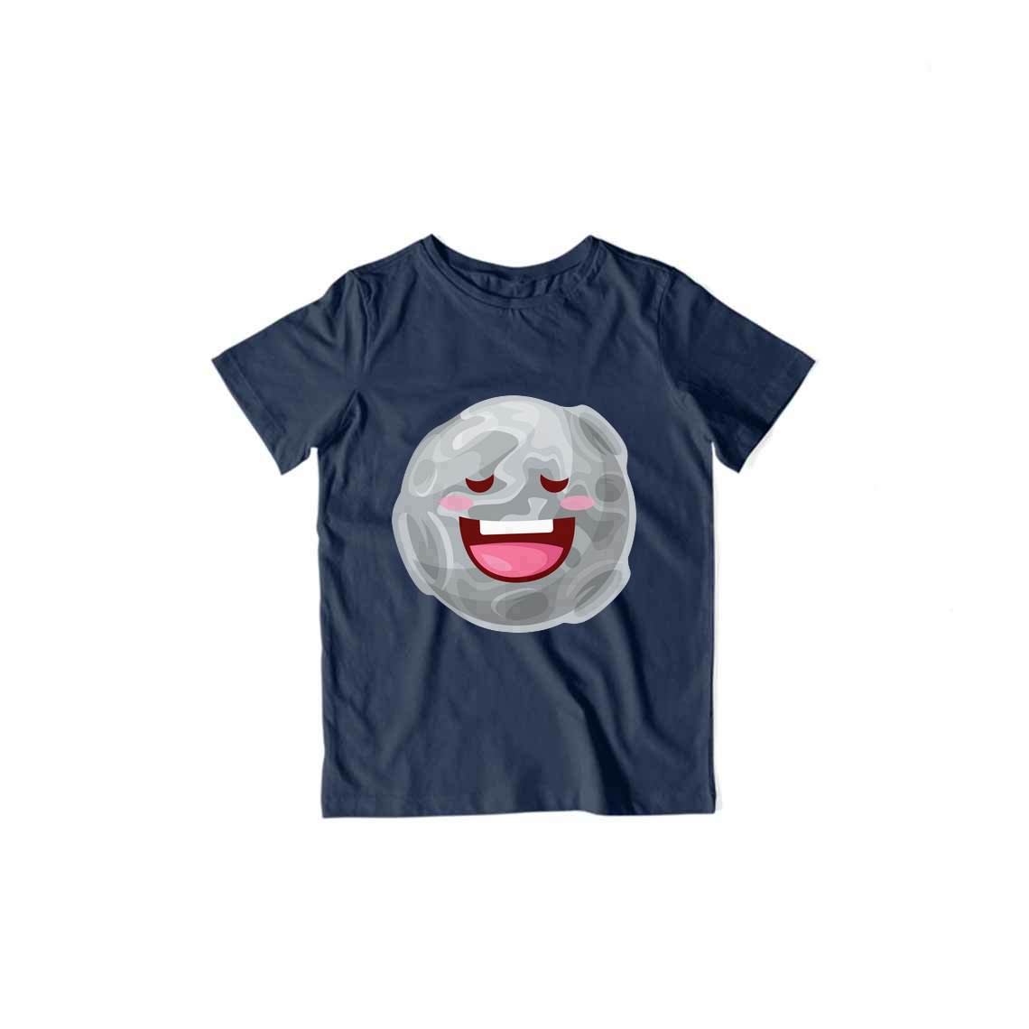 Happy Moon Kid's T-Shirt — Navy Blue