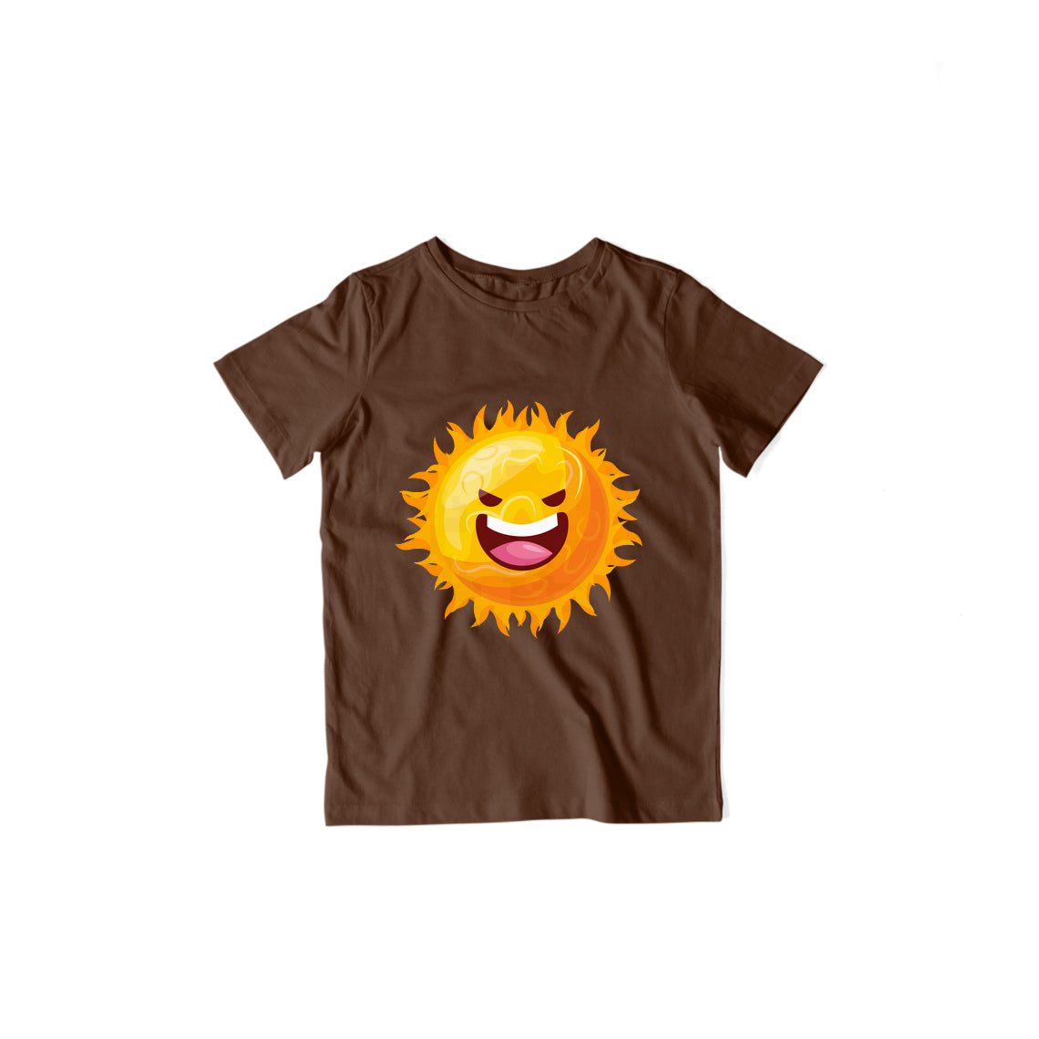 Happy Sun Kid's T-Shirt — Coffee Brown