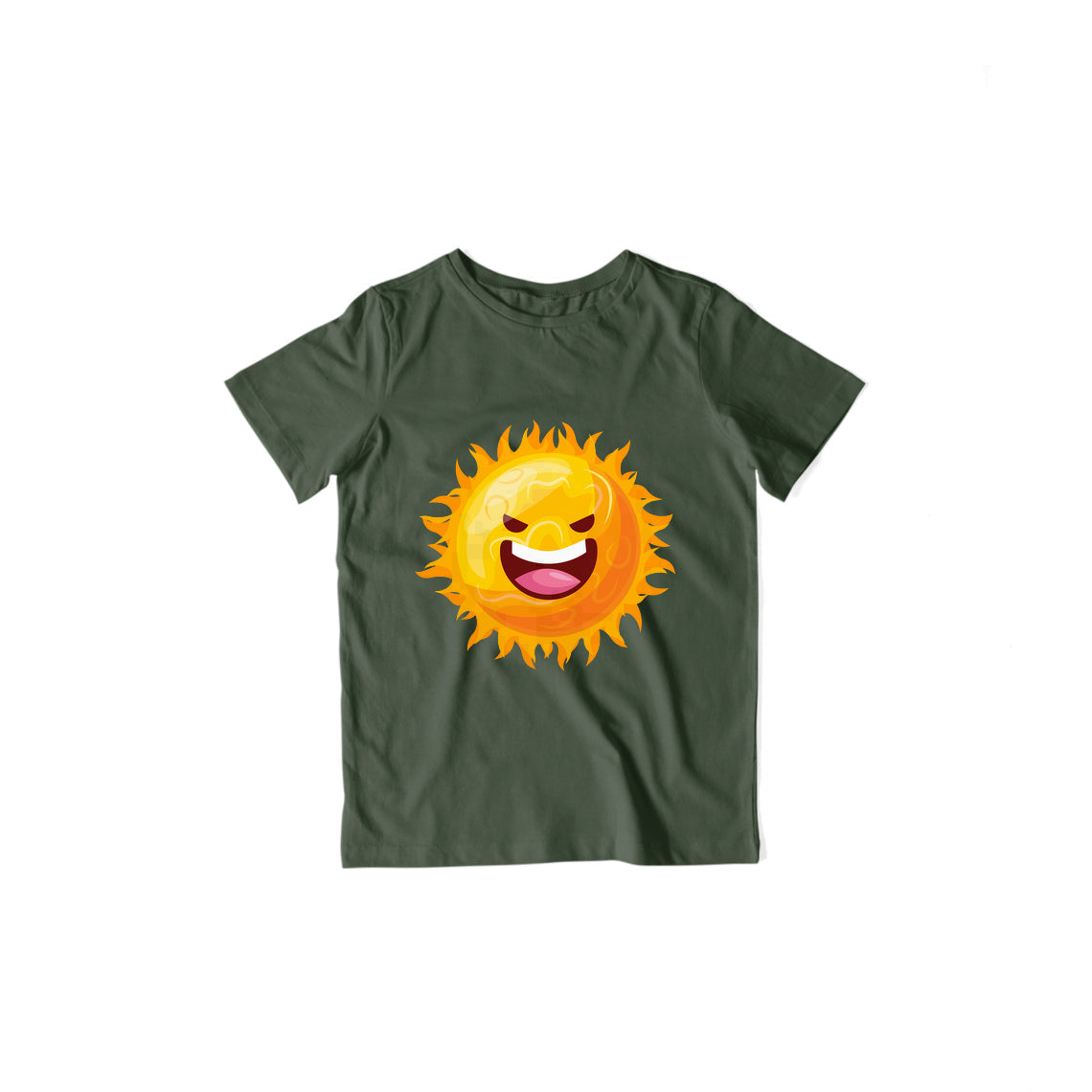 Happy Sun Kid's T-Shirt — Olive Green