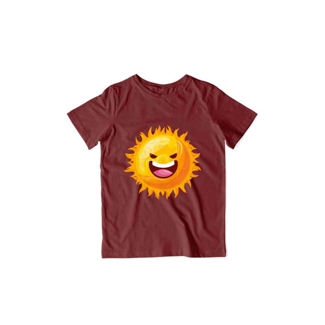 Happy Sun Kid's T-Shirt — Maroon