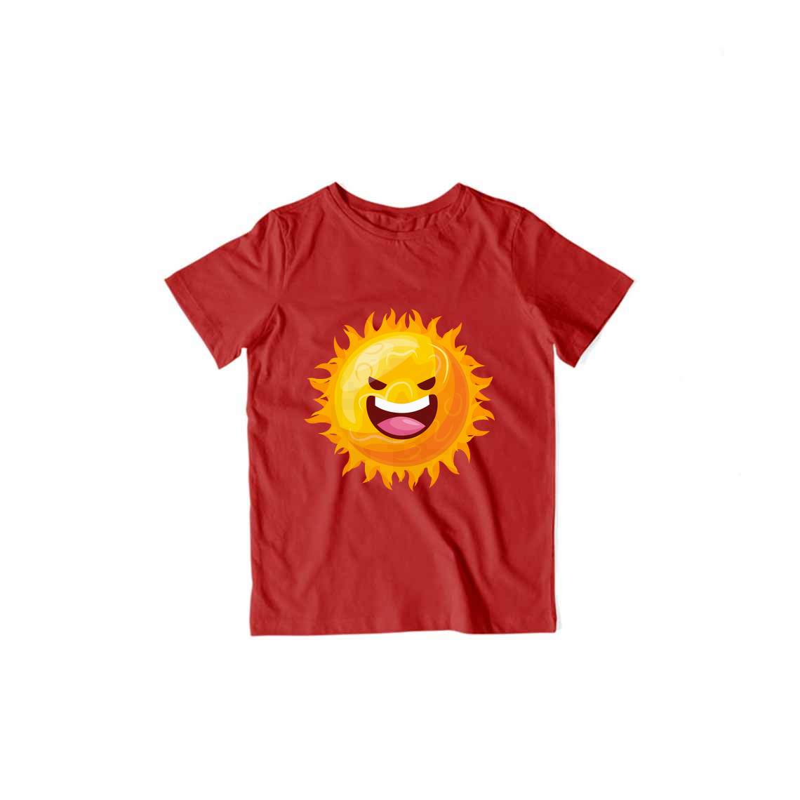 Happy Sun Kid's T-Shirt — Red