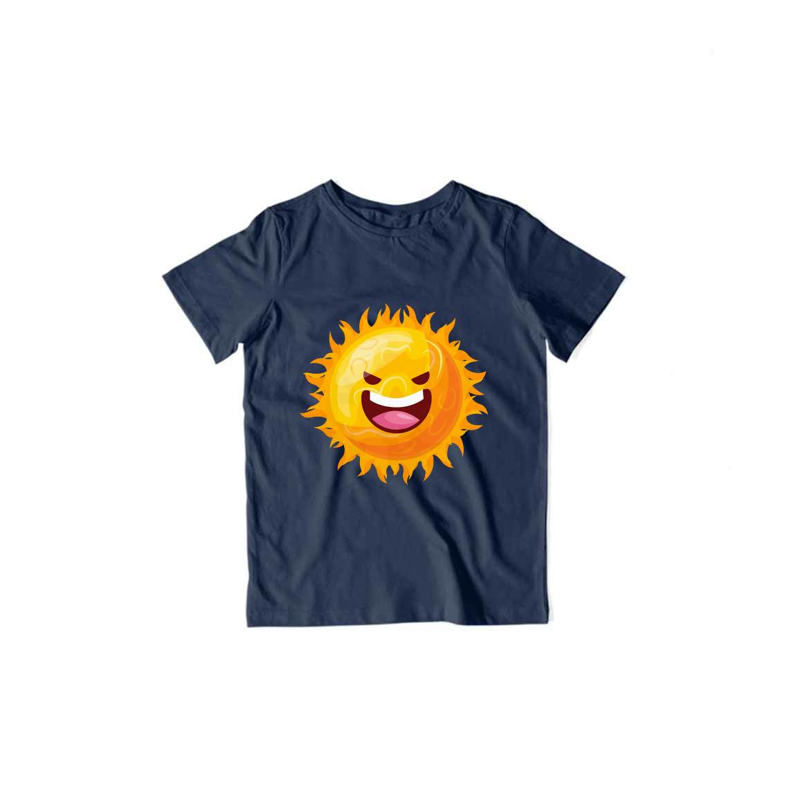 Happy Sun Kid's T-Shirt — Navy Blue